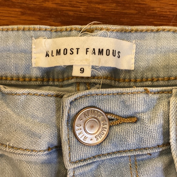 Almost Famous Light Wash Rip Hole Flare Jeans - Picture 2 of 3